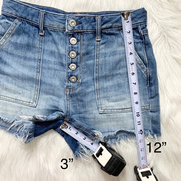 SOLD-Free People Fringe Buttonfly Cutoff Carpenter Shorts - Picture 10 of 11